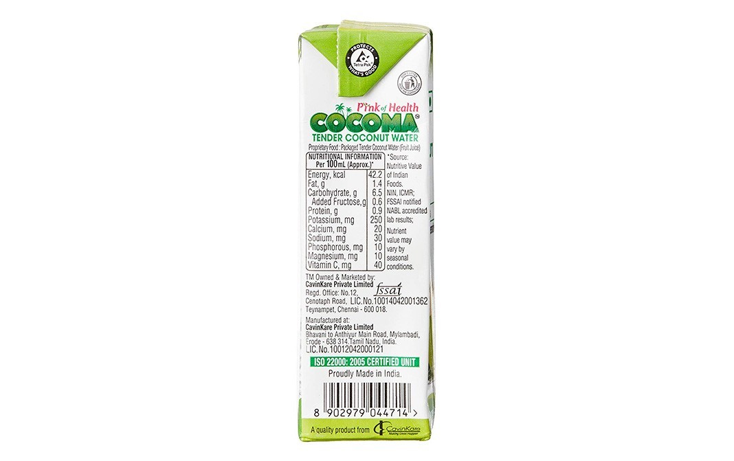 Cocoma Tender Coconut Water    Tetra Pack  200 millilitre